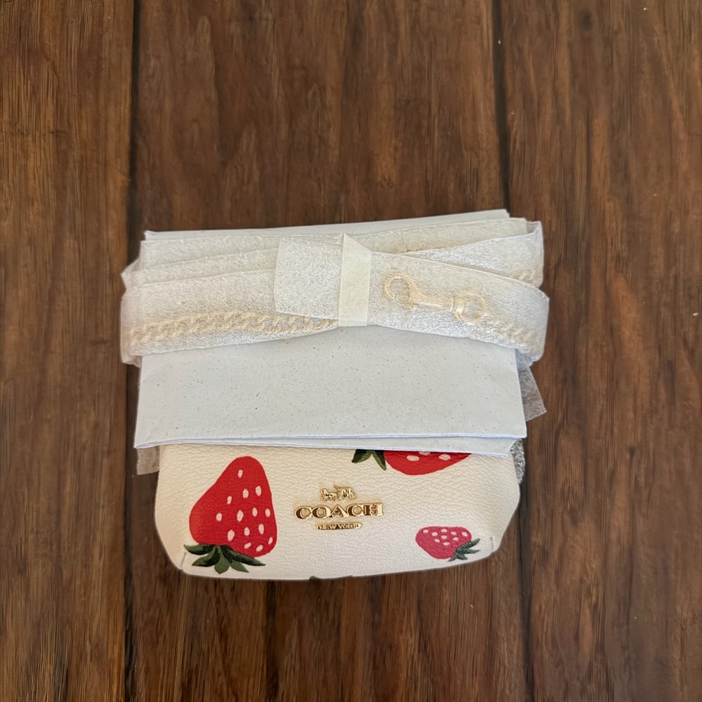 Coach Nora Kisslock Crossbody Bag with Red Strawberry Print